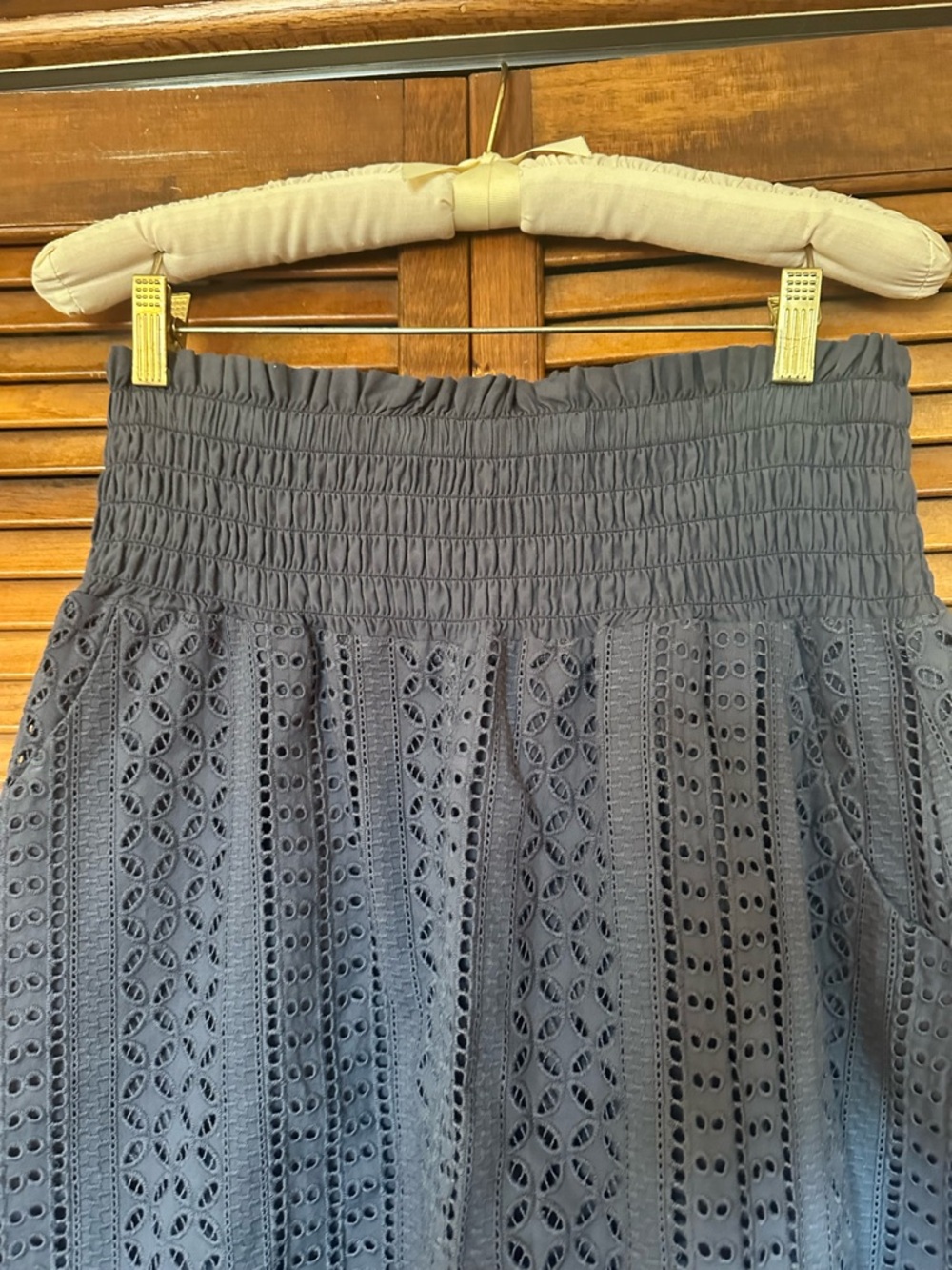 Wrap London indigo steel blue Broderie Eyelet Midi Skirt size 10. - Picture 11 of 15